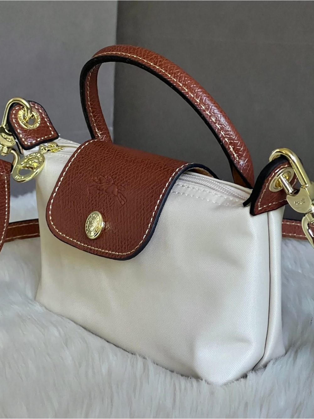 Longchamp XS Le Pliage Original Pouch with Strap - Picture 3 of 13